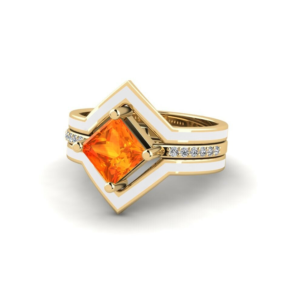 Saphir orange Bague Wourg - SET