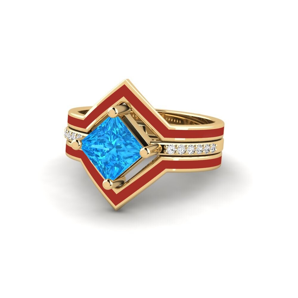 Blauer Topas Ring Wourg - SET