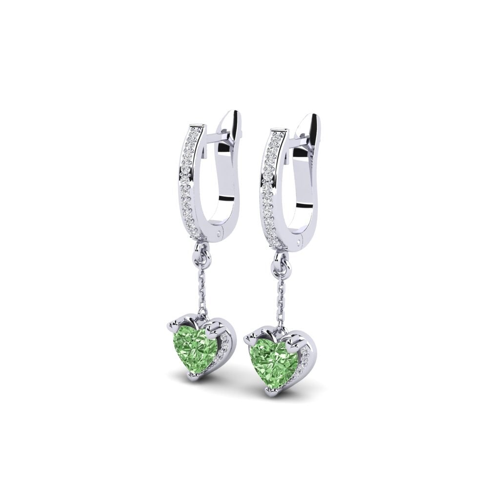 Heart Green Diamond Women's Earring Wren