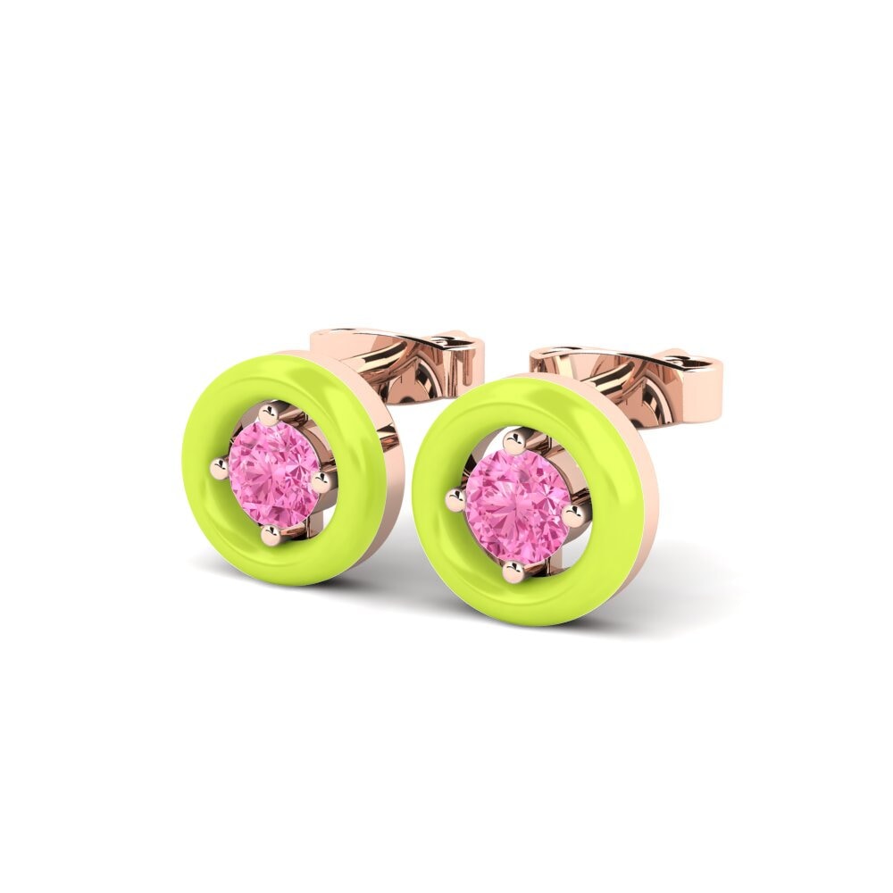 Oro Rosso 375 Zaffiro Rosa Orecchino da donna Xilli