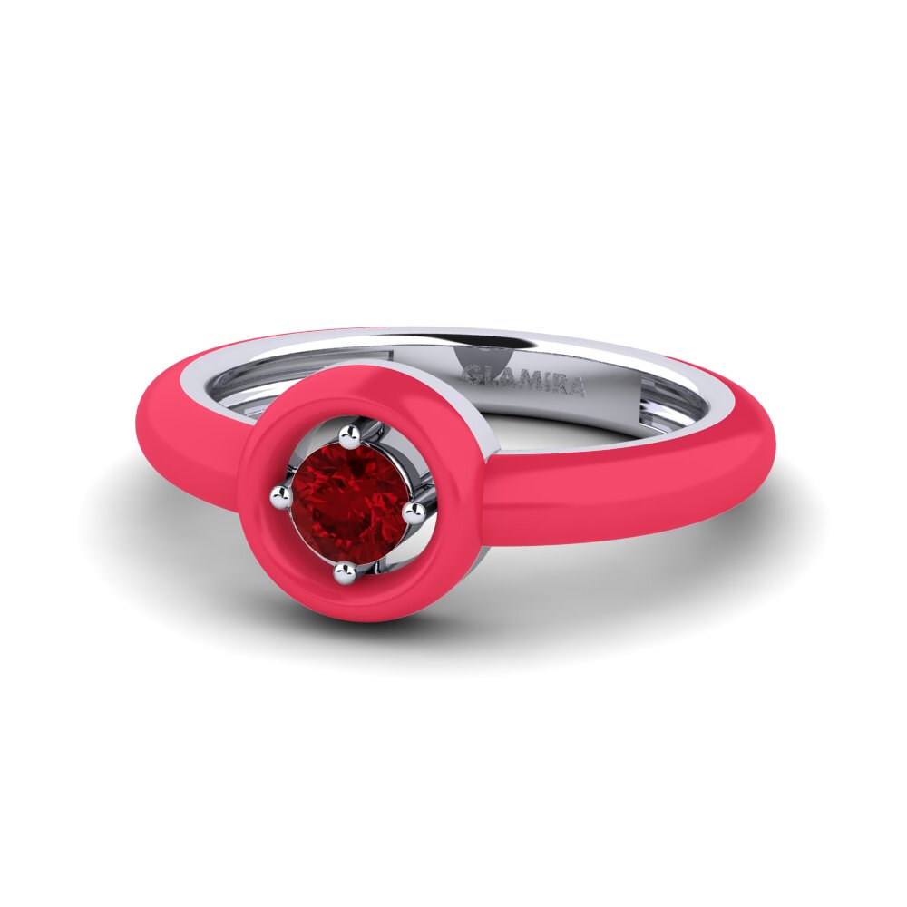 Roter Zirkonia Ring Xilli