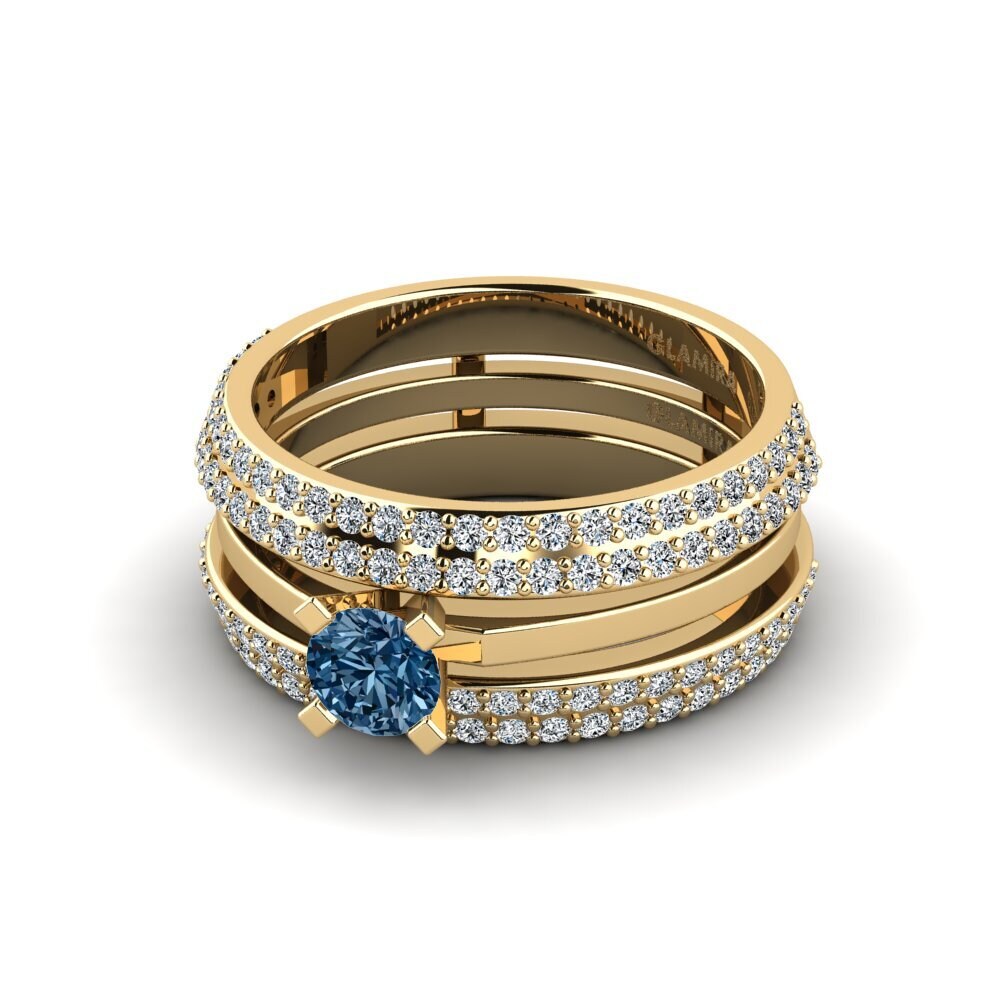 Blue Diamond Ring Xlifin - SET