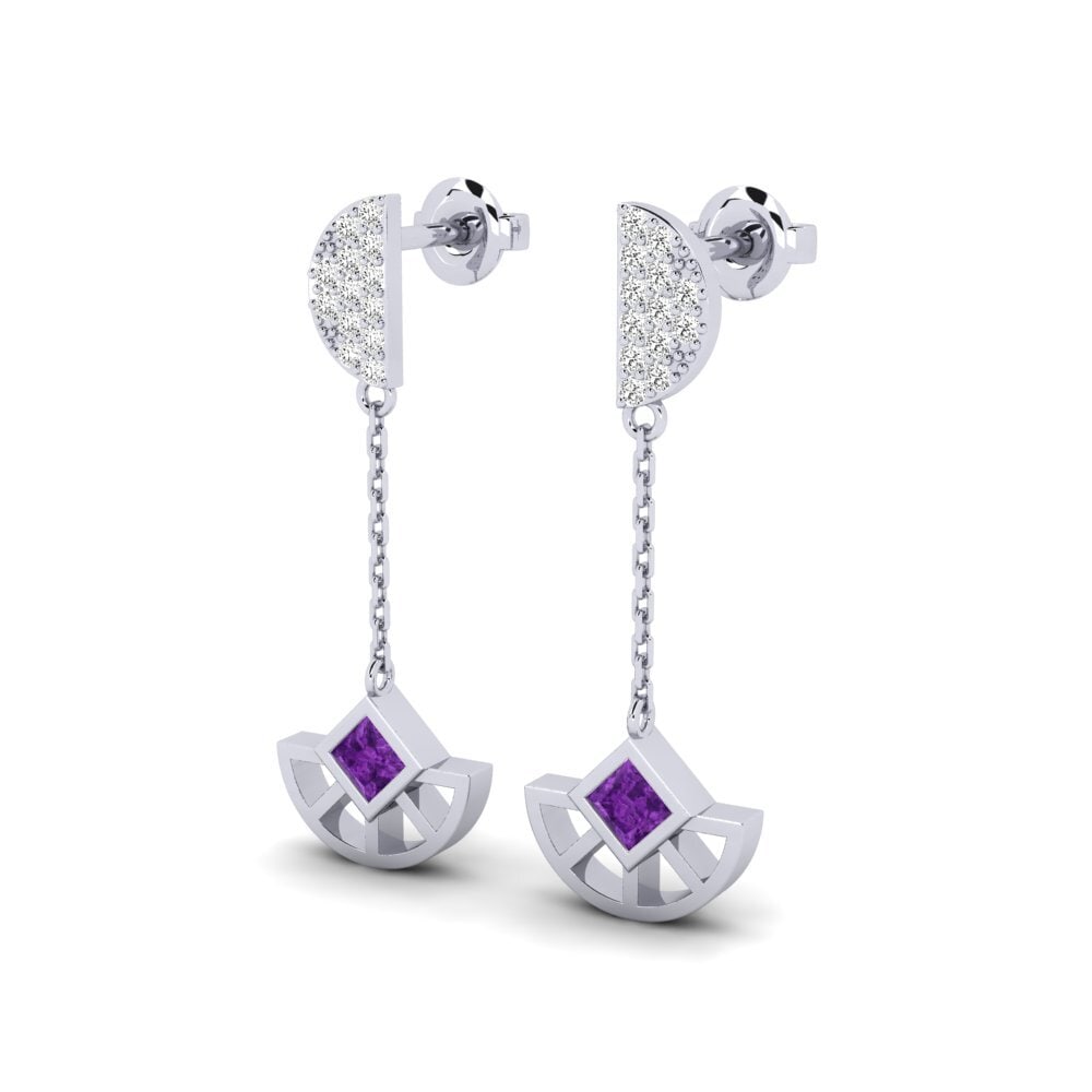 Weißgold 750 Amethyst Damen ohrring Xylia