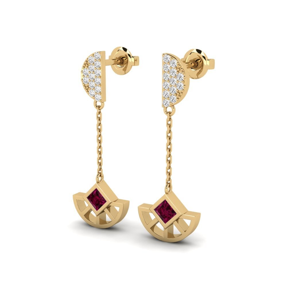 Đá Rhodolite Bông tai nữ Xylia