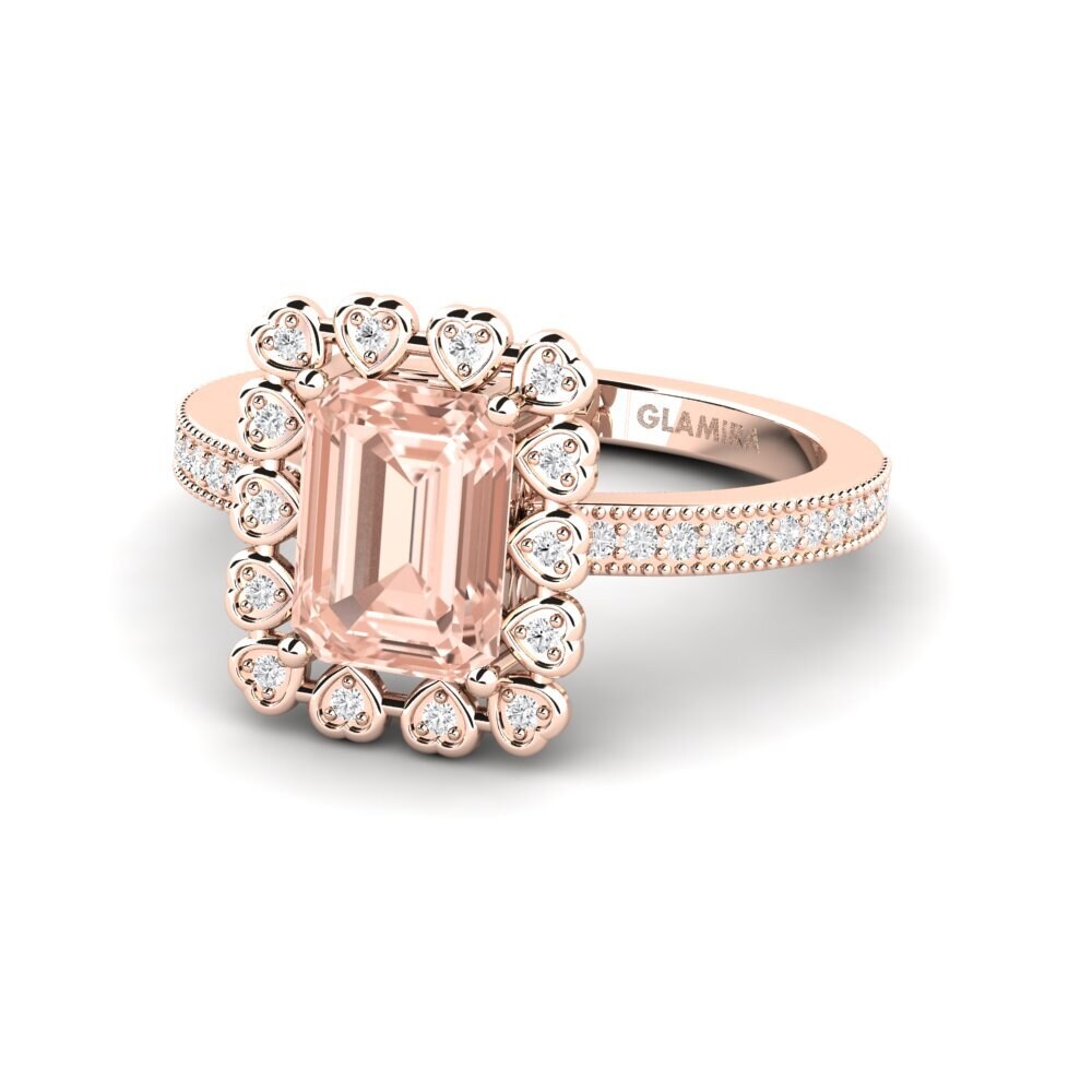 9k Rose Gold Morganite Engagement Ring Xyster