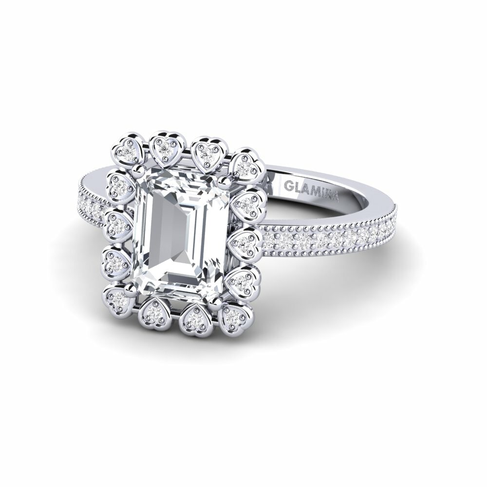 White Zircon Engagement Ring Xyster