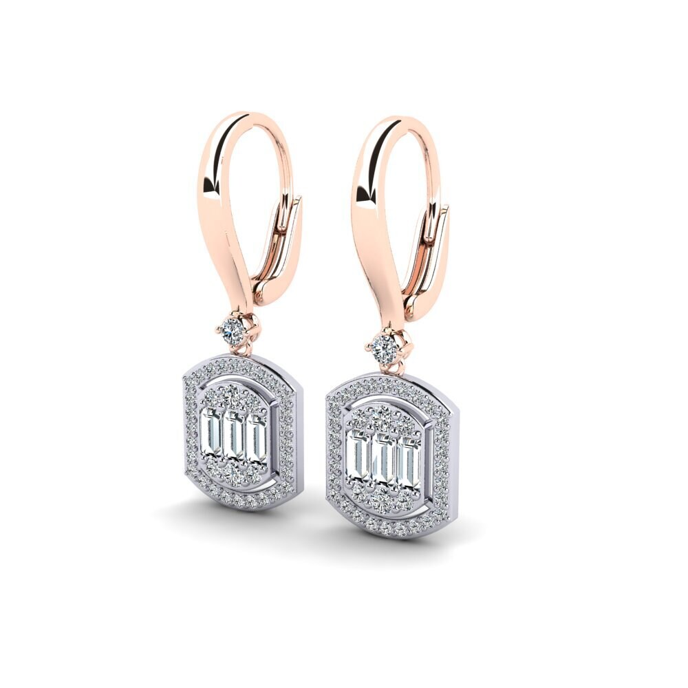 14ct White / Rose Gold Women's Earring Yahwe