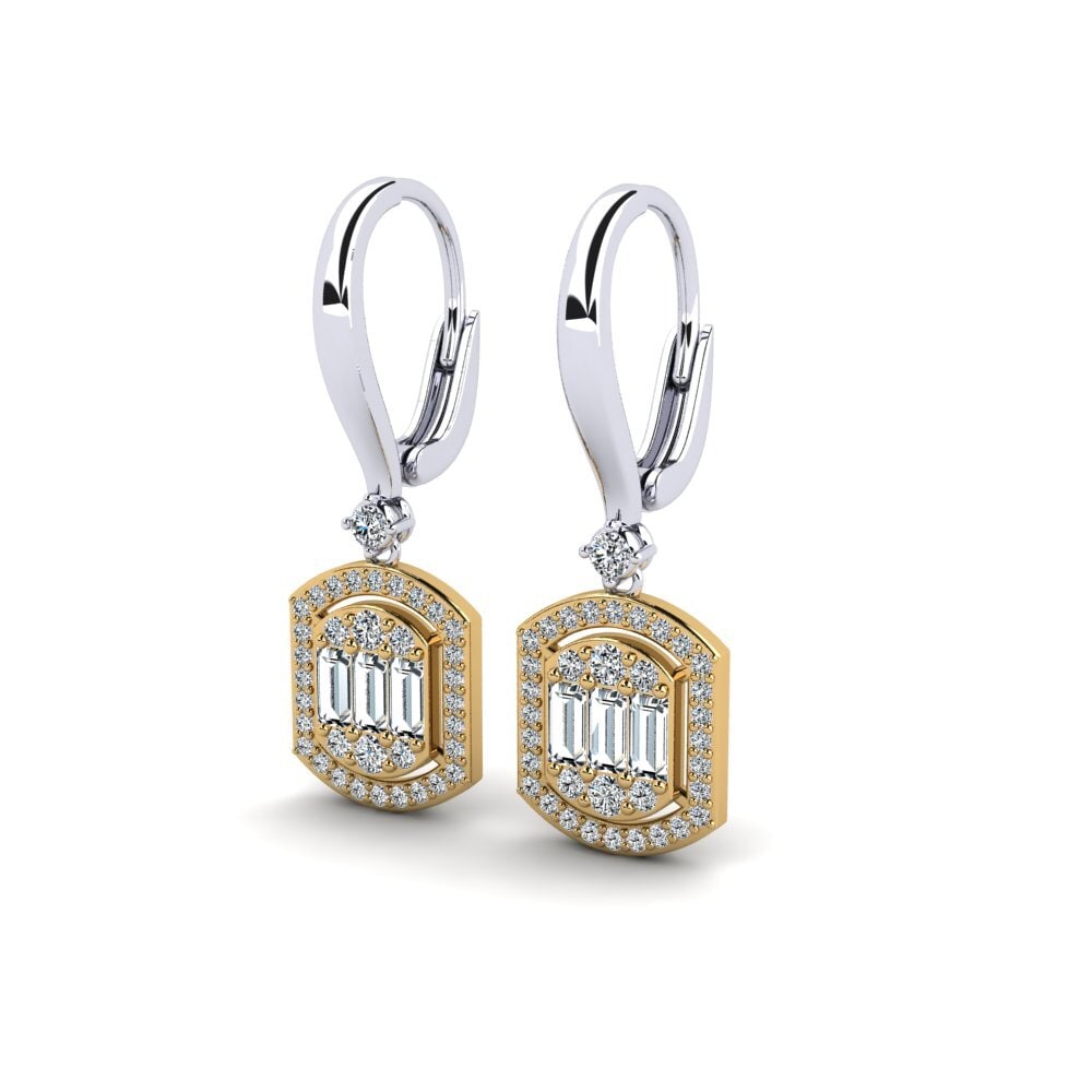 14ct Yellow / White Gold Women's Earring Yahwe
