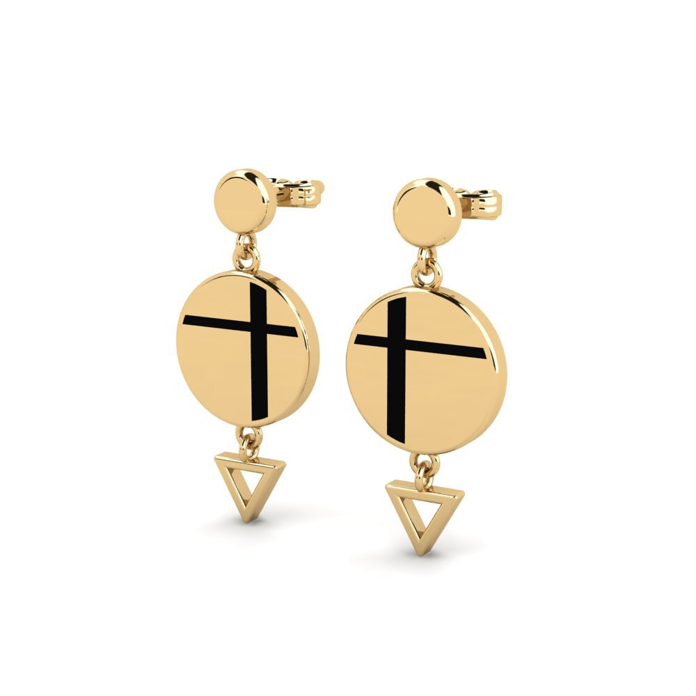 9k Oro Amarillo Pendientes Yangen