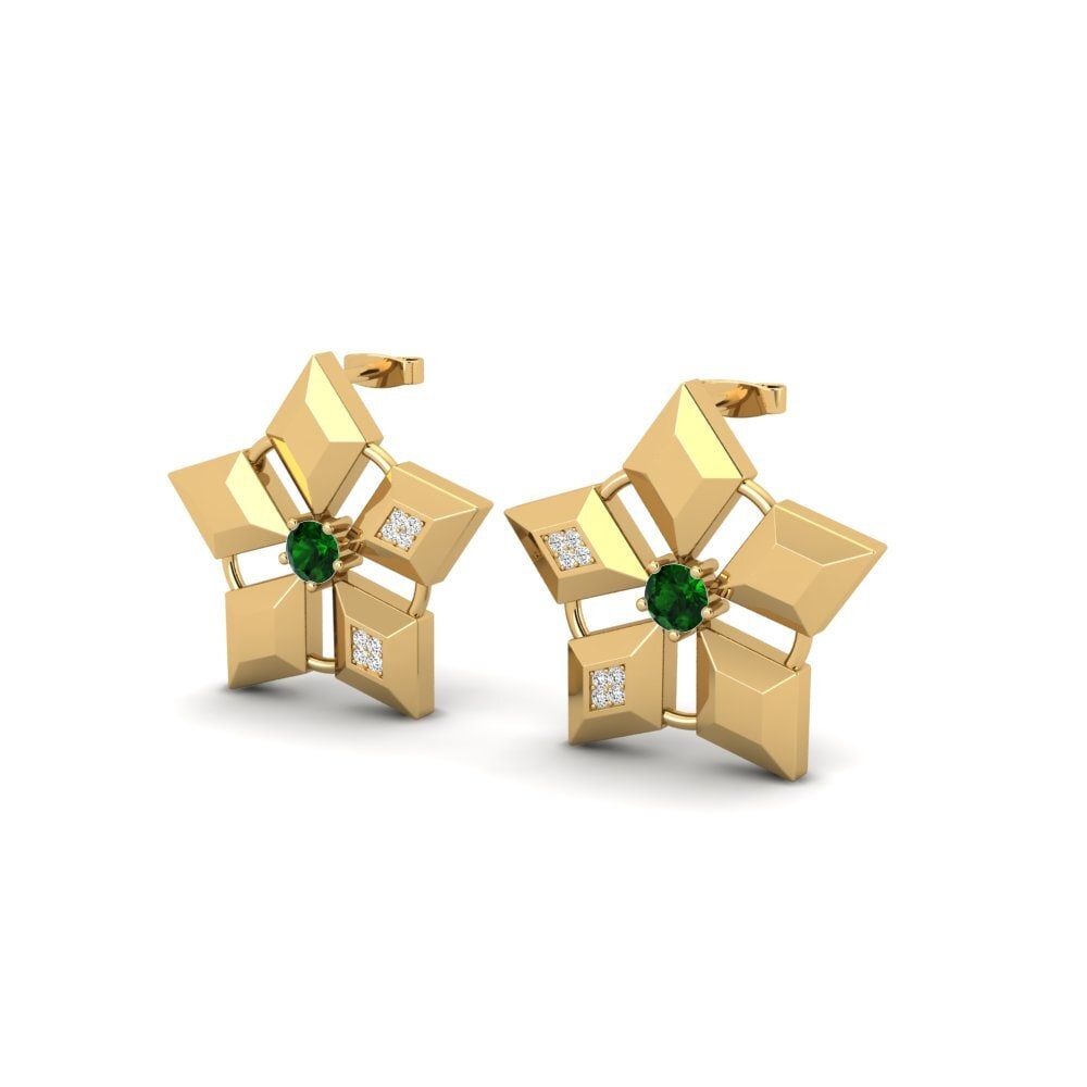 Đá Tourmaline Xanh / Bích tỷ Bông tai nữ Yao