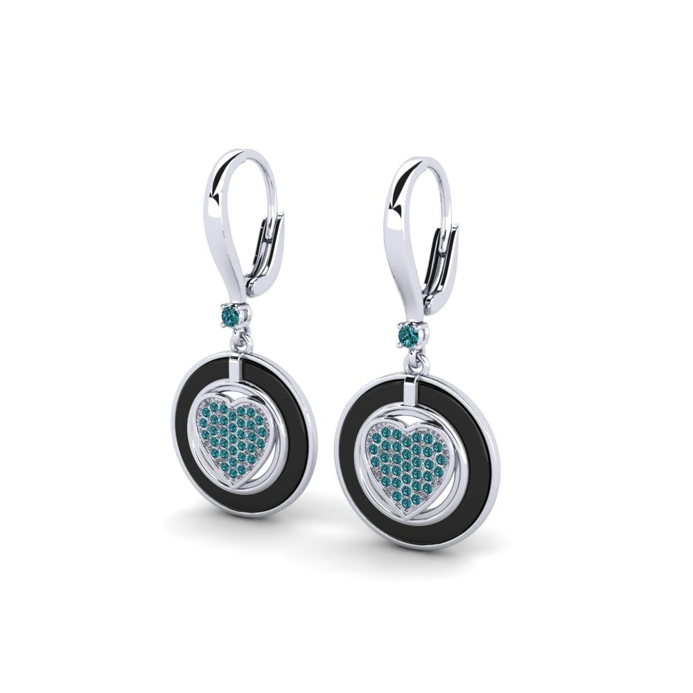 Diamante Azul Brincos Feminino Yasuko