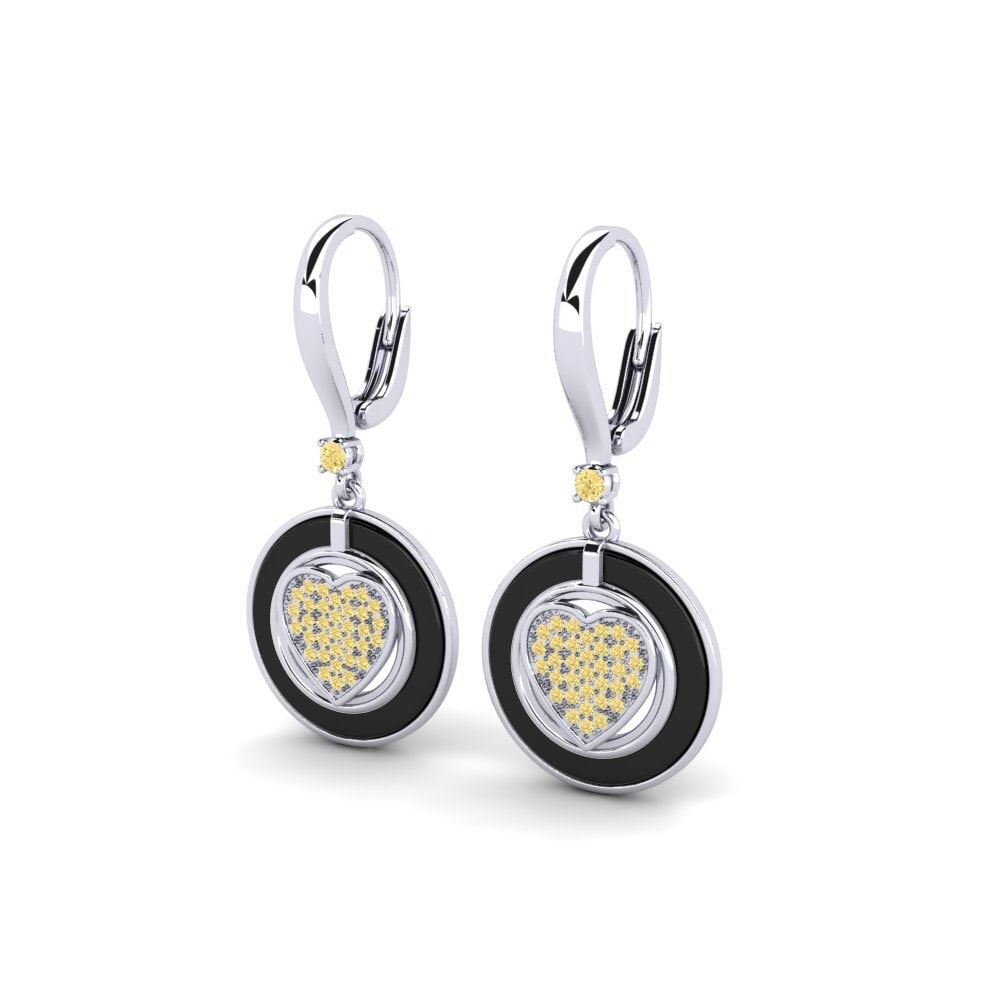 Diamant Jaune Boucle d'oreille femme Yasuko