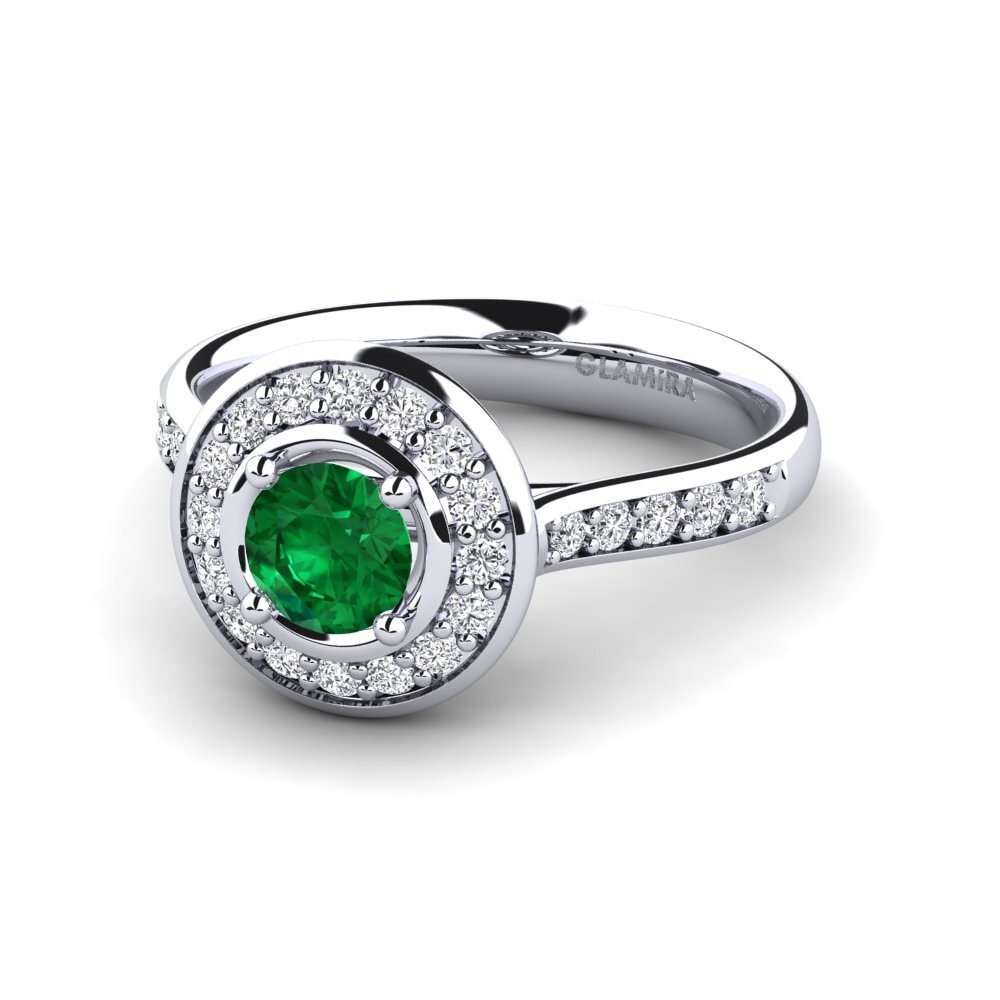 Esmeralda (creada en laboratorio) Anillo de compromiso Yelp