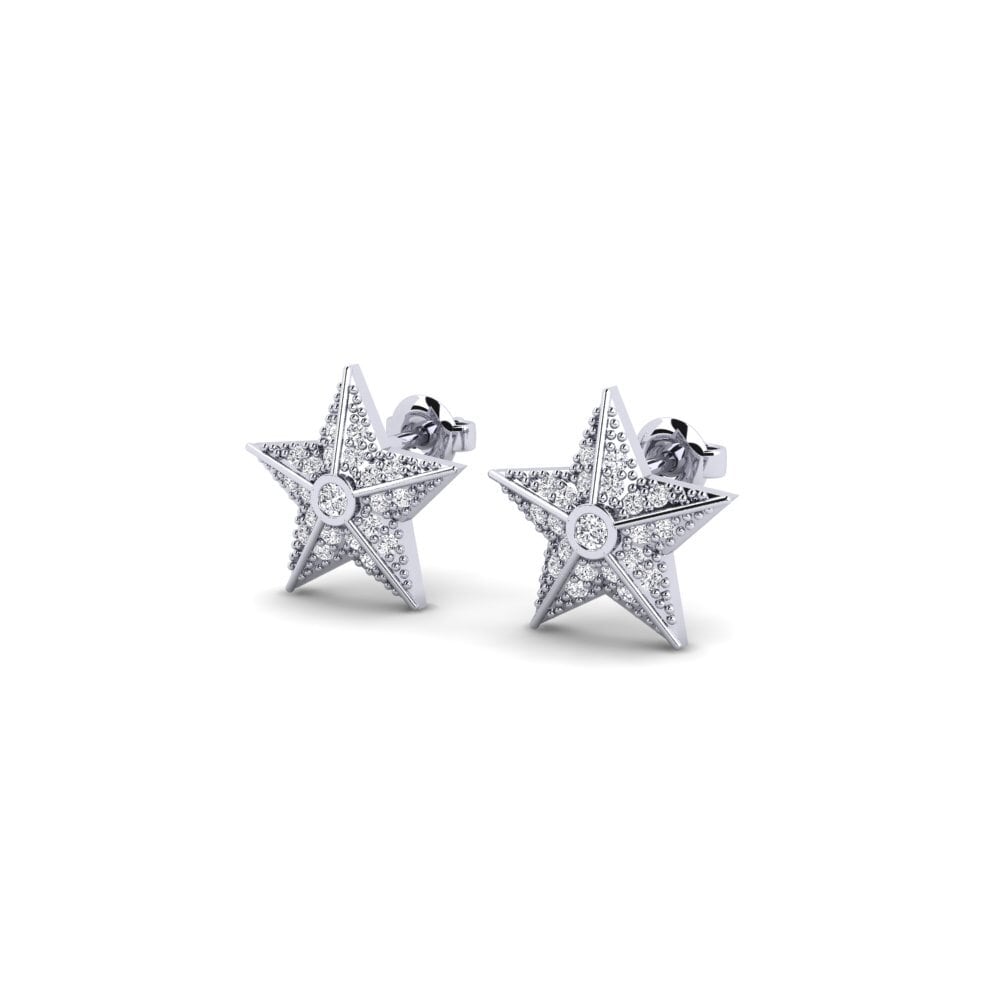 950 Palladium Round Lab Grown Diamond Women's Earring Yera
