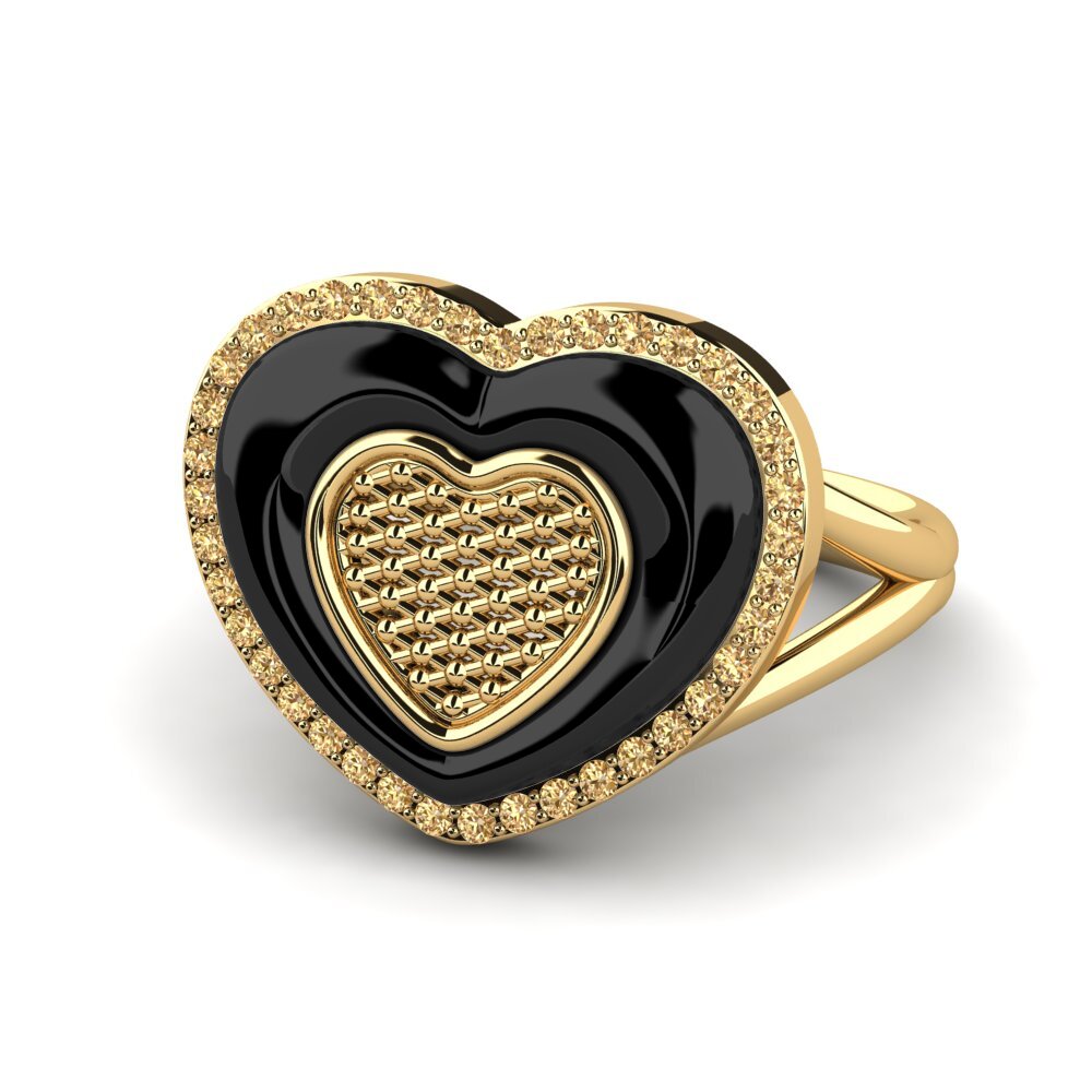 Diamante café Anillo Yezo