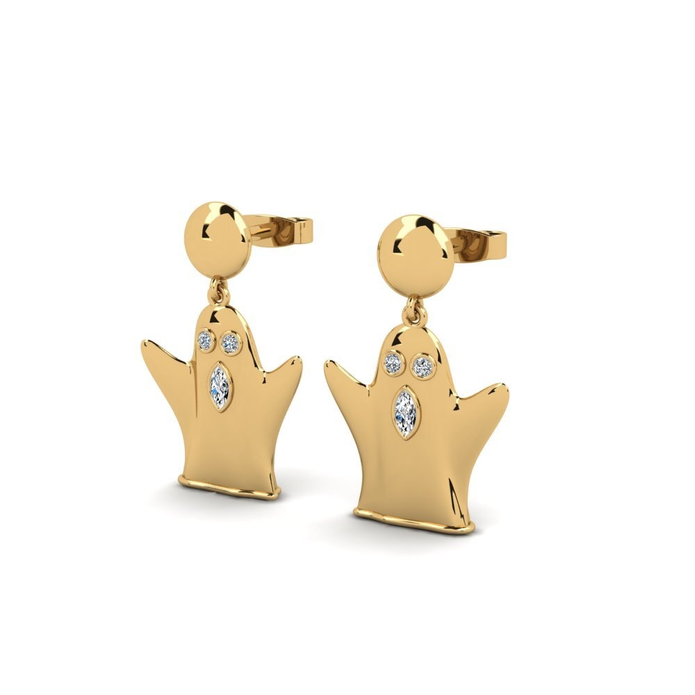 14k Oro Amarillo Mezclado Pendiente de mujer Ygots