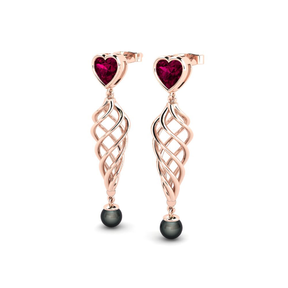 Corazón Granate Rhodolite Pendiente de mujer Yhtos