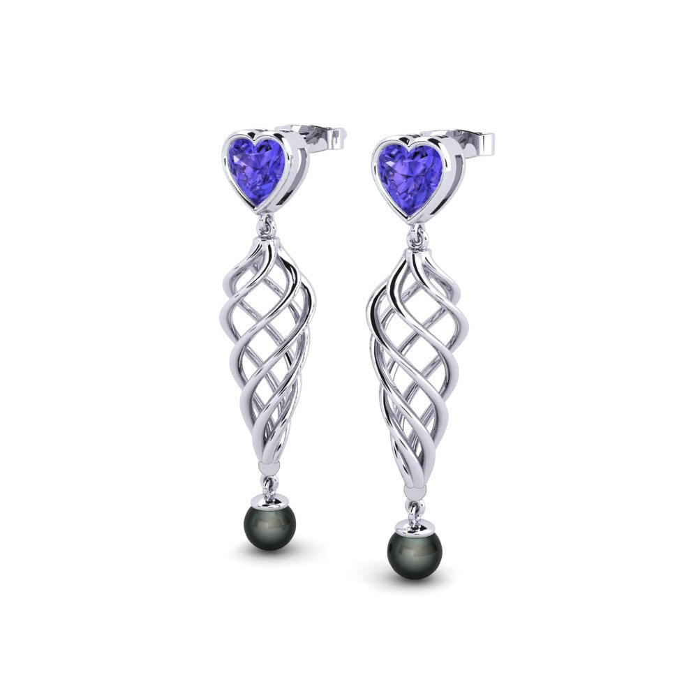 Plata 925 Tanzanita Pendiente de mujer Yhtos