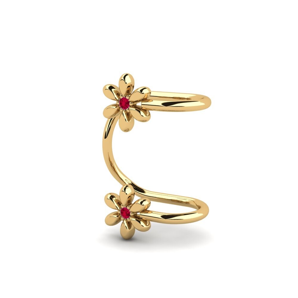 14ct Yellow Gold Ruby Women's Earring Yike
