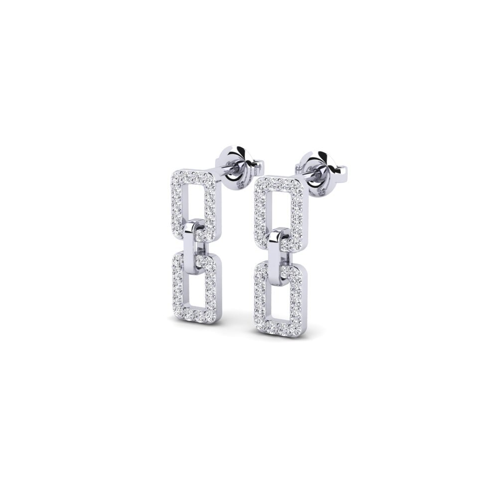 14k Oro Blanco Pendiente de mujer Yimo