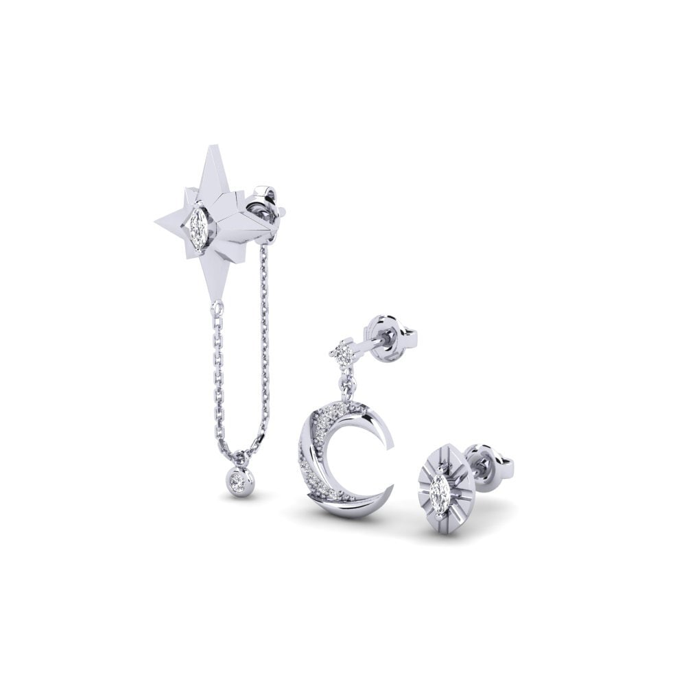 950 Palladium Marquise Lab Grown Diamond Women's Earring Yiriti - SET