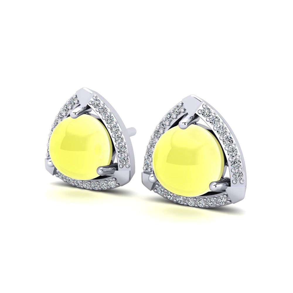 Cabochon Lemon Topaz Women's Earring Ynes