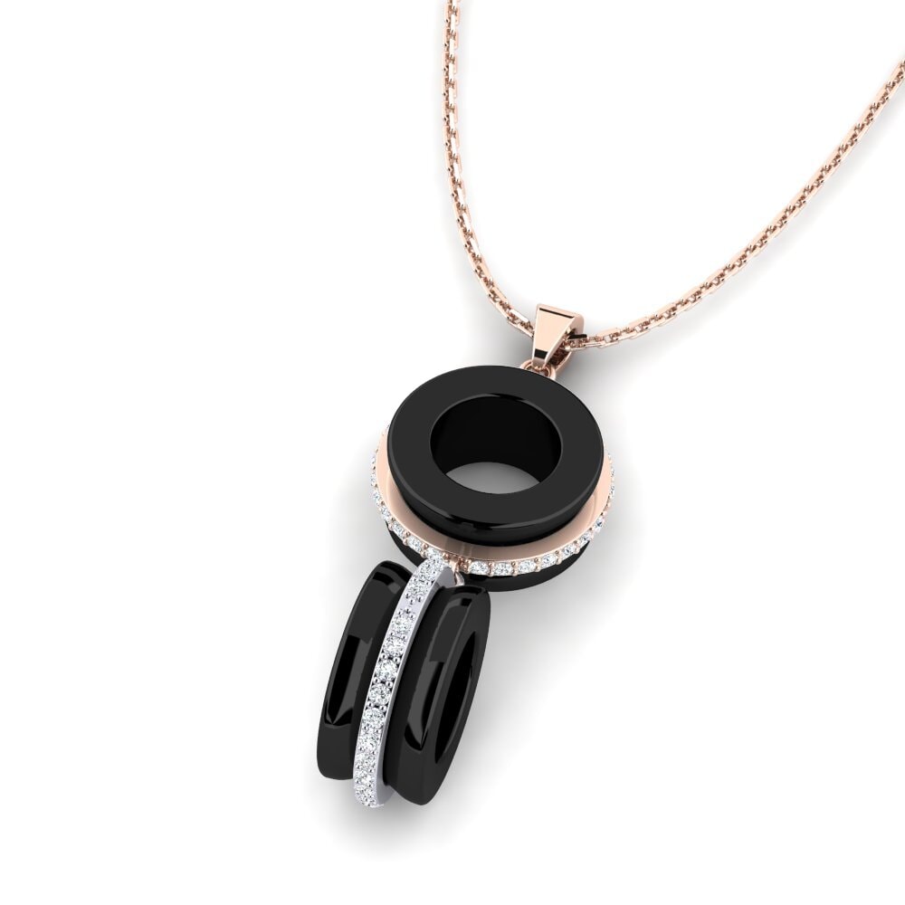14k Oro Rosa/Blanco Colgante de Mujer Yokota