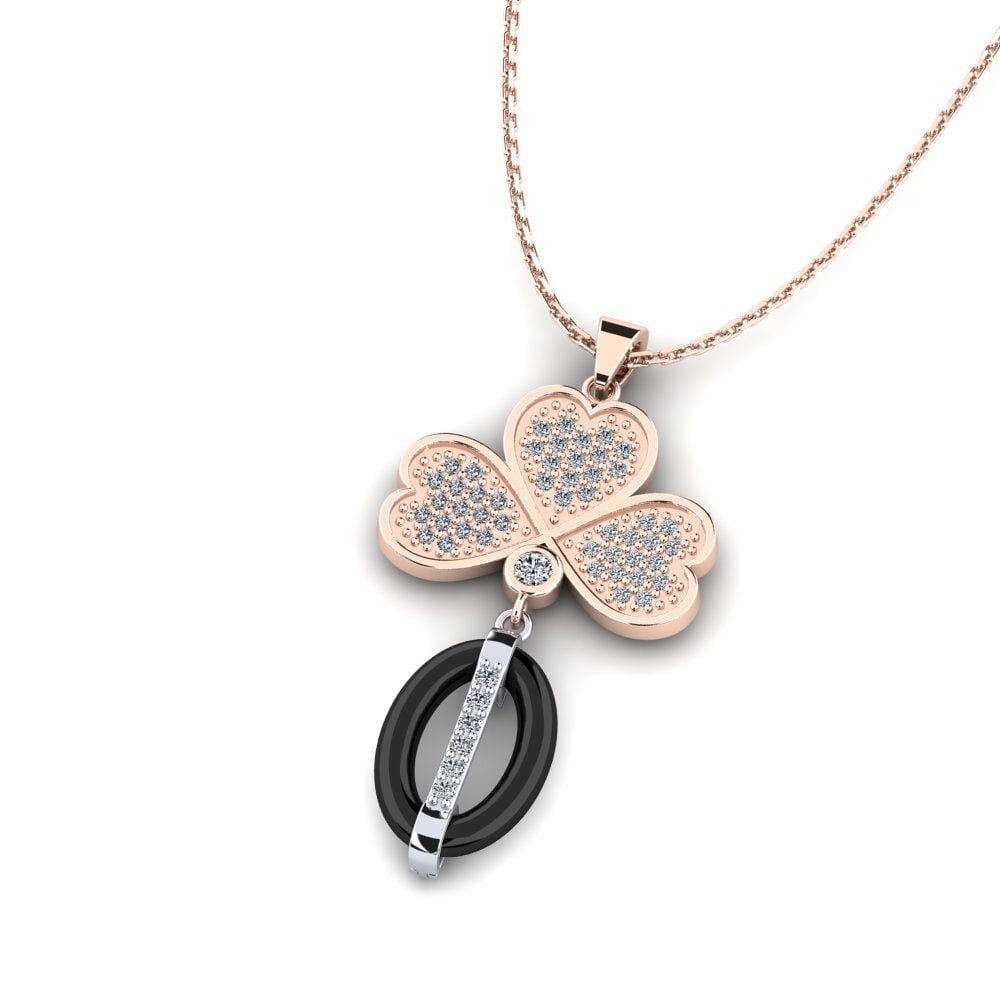 14k Oro Rosa/Blanco Colgante de Mujer Yone