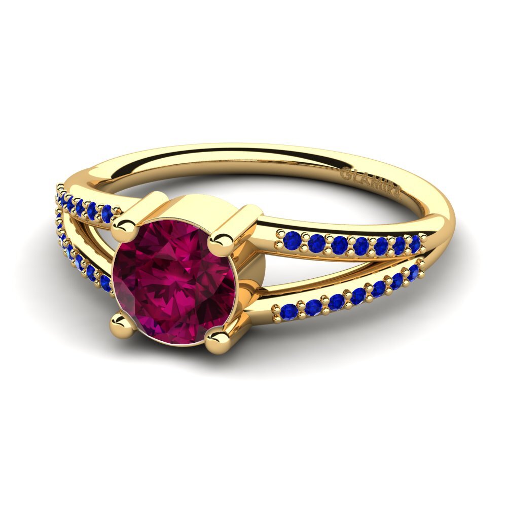 Rhodolite Garnet Engagement Ring Yonika