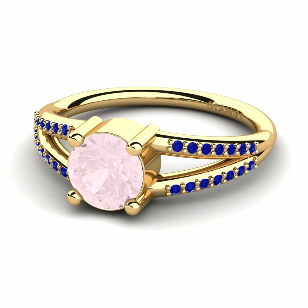 Cuarzo rosa Anillo de compromiso Yonika