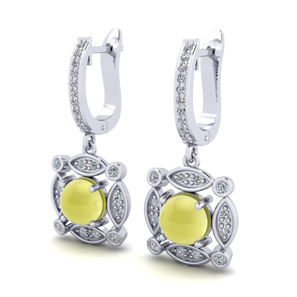 Đá Cabochon Topaz Vàng Bông tai nữ Yonita