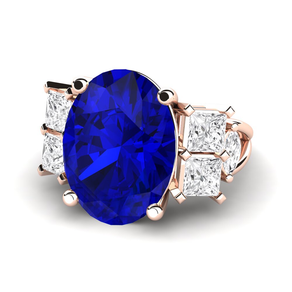 9k Rose Gold Sapphire (Lab Created) Ring Yovela