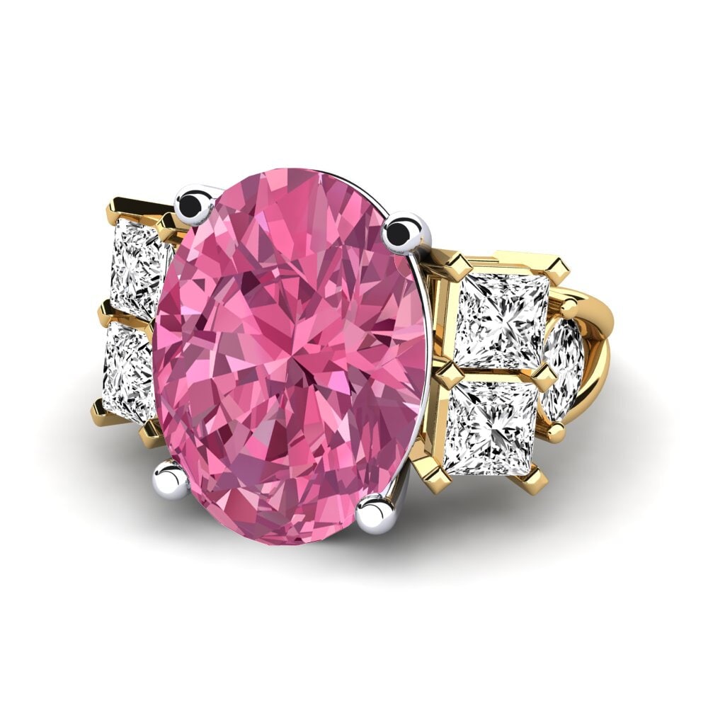 14ct Yellow / White Gold Pink Tourmaline Ring Yovela