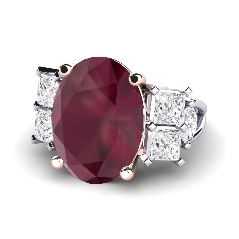 14k White & Rose Gold Ruby Ring Yovela