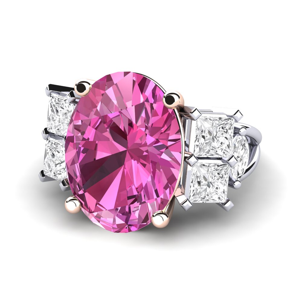 14k White & Rose Gold Pink Topaz Ring Yovela