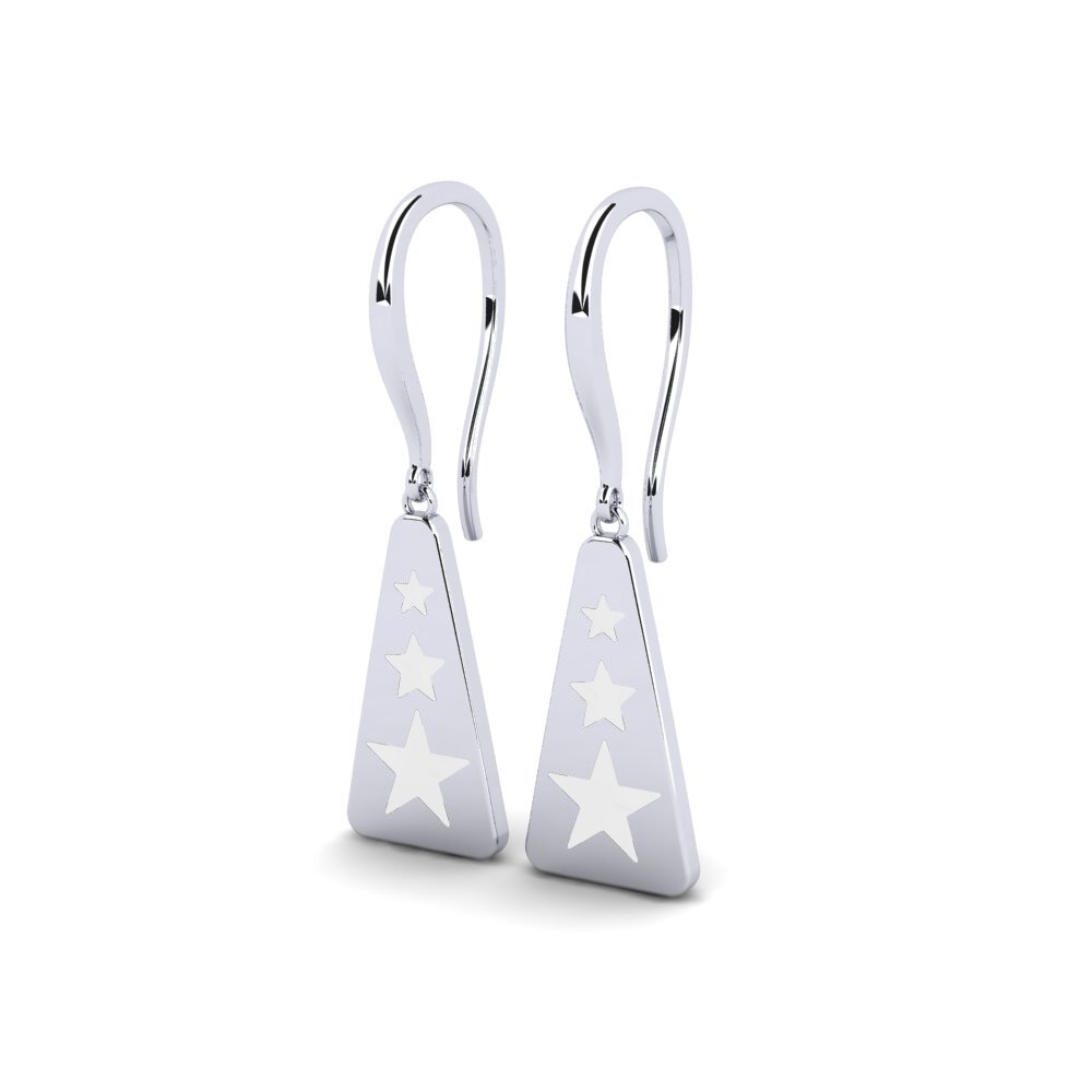 14k Oro Blanco Pendiente Yrstre