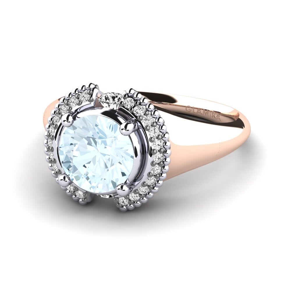 Aguamarina Anillo de compromiso Yuki