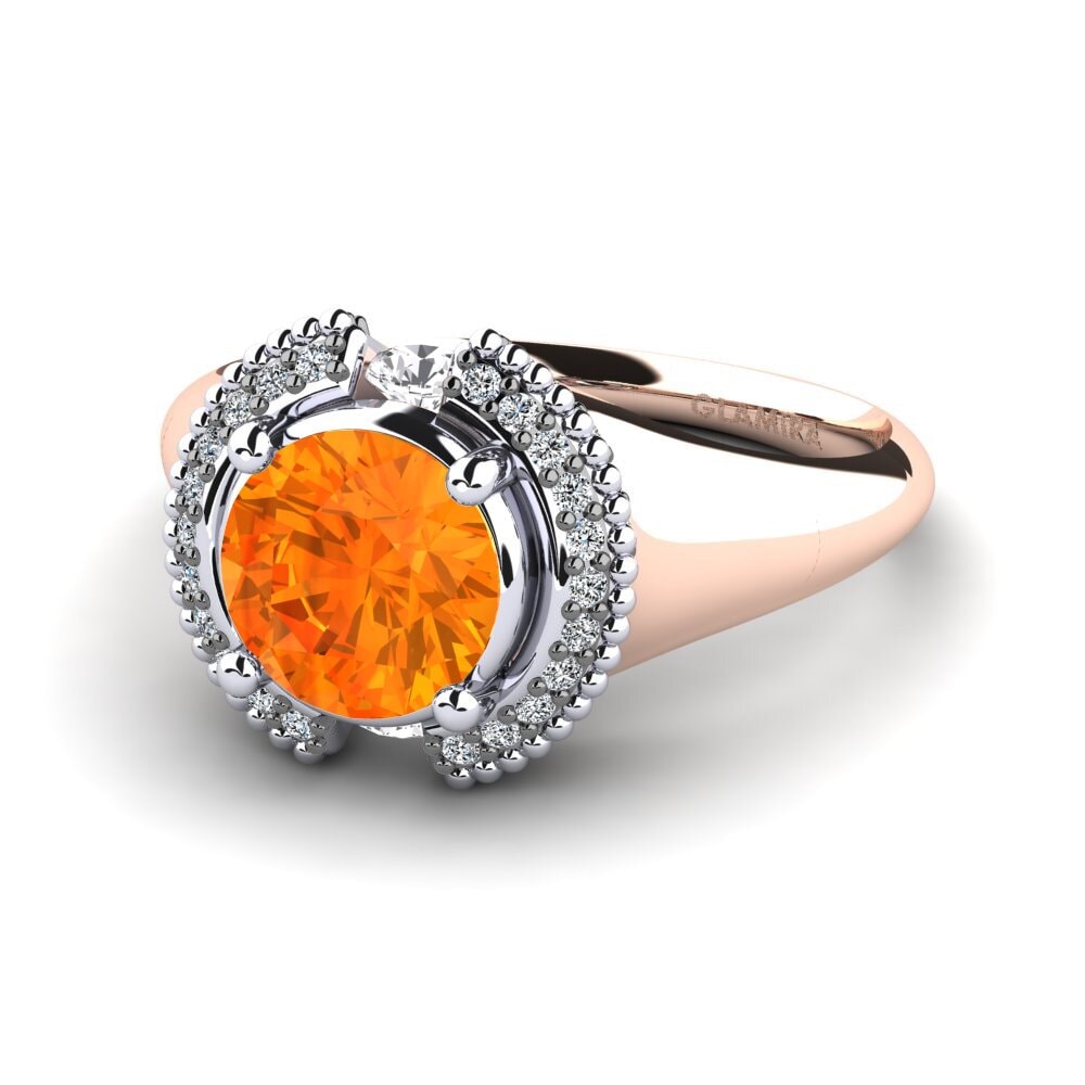 Zafiro Naranja Anillo de compromiso Yuki