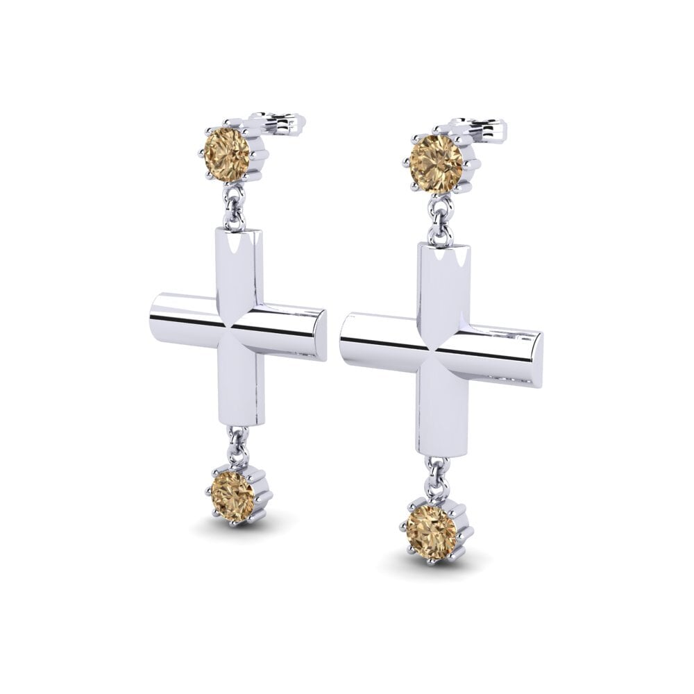 Diamante Marrón Pendiente de mujer Yukint