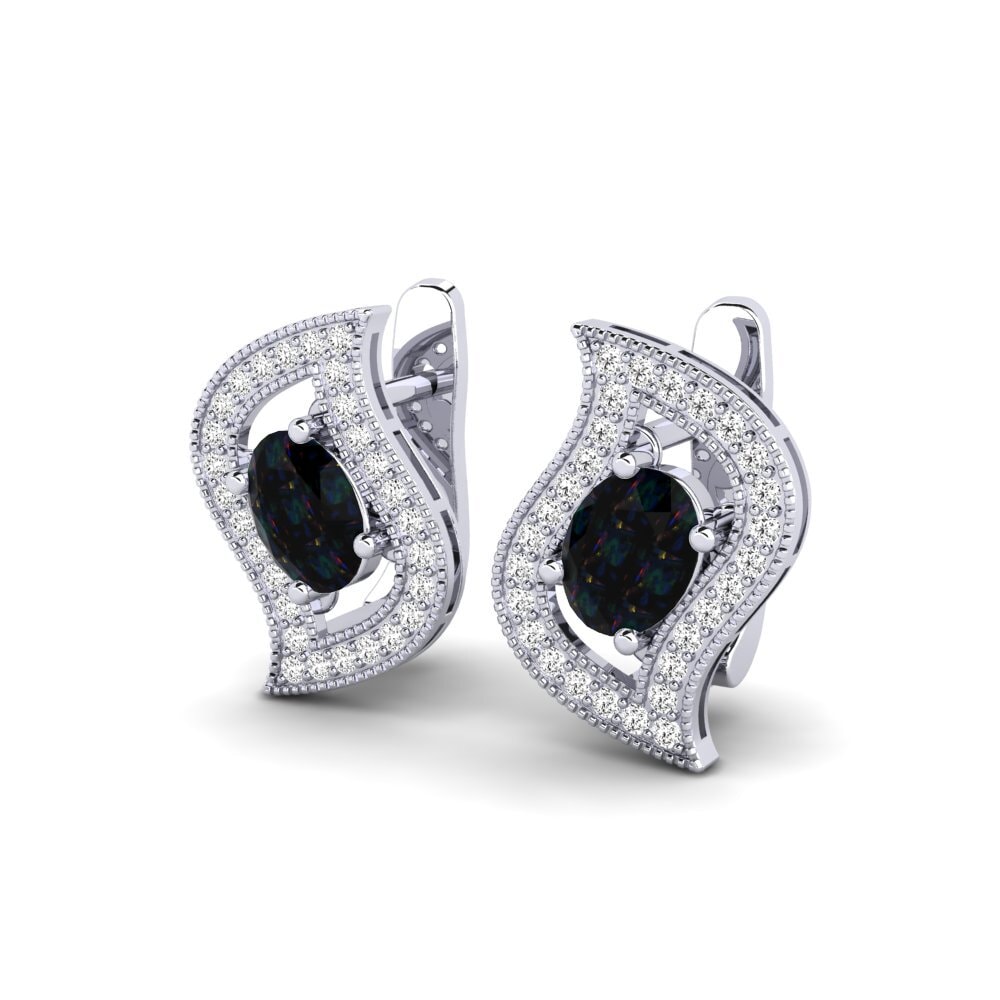 Đá Opal Đen Bông tai nữ Yumanjer