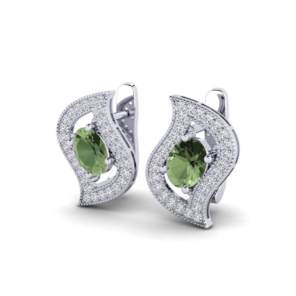 Đá Sapphire Xanh Bông tai nữ Yumanjer