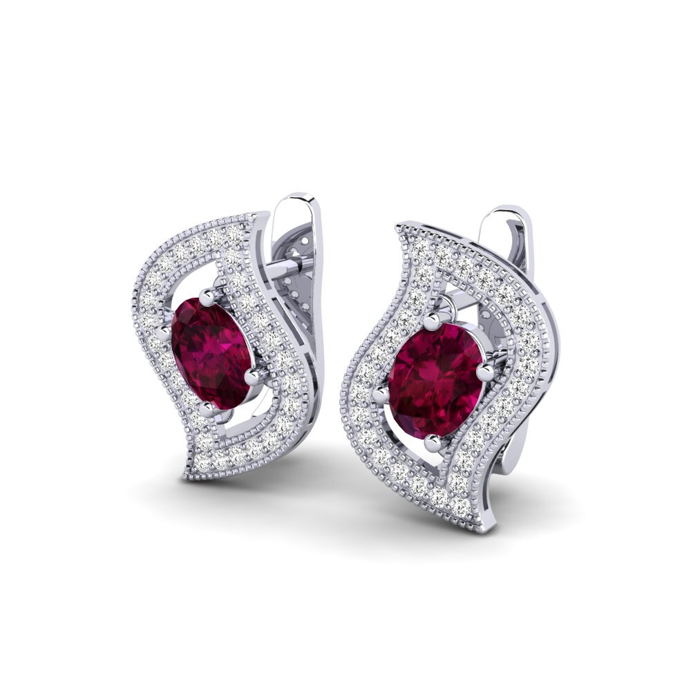 Đá Rhodolite Bông tai nữ Yumanjer
