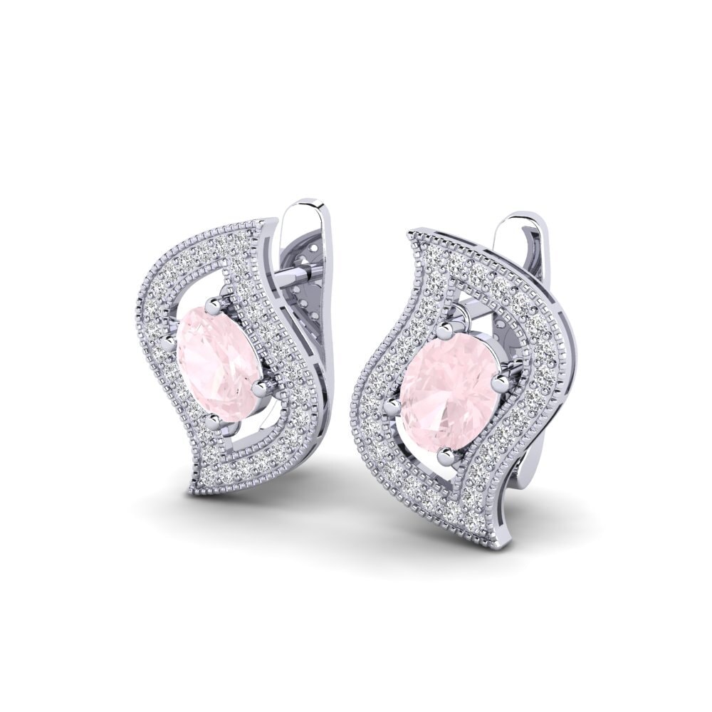 Quartz Rose Boucle d'oreille femme Yumanjer