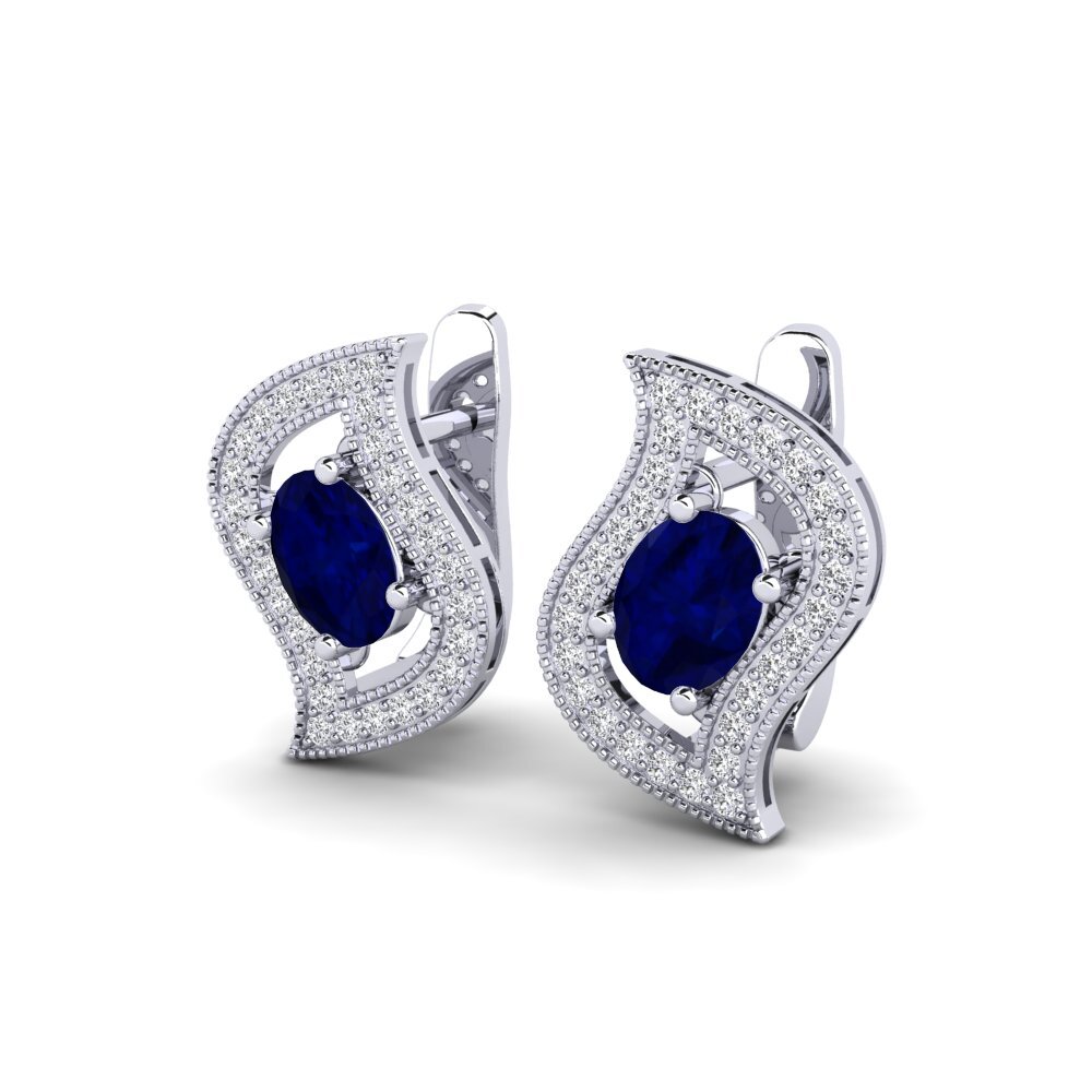 Đá Sapphire Bông tai nữ Yumanjer