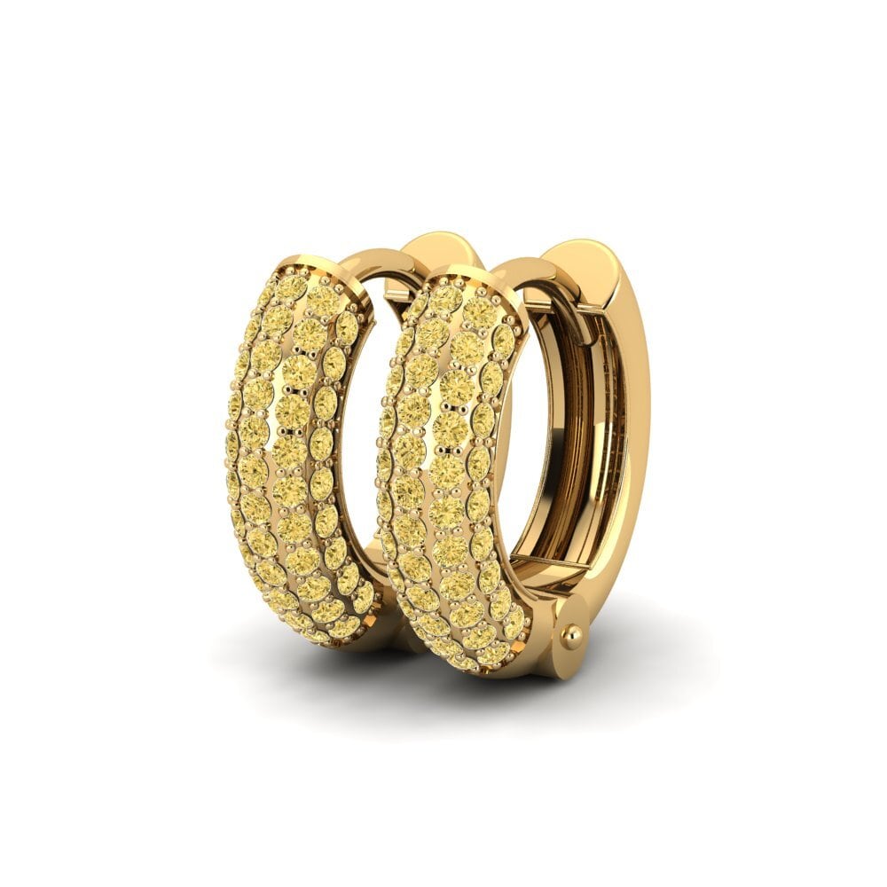 Diamante Amarillo Pendiente de mujer Yungoos