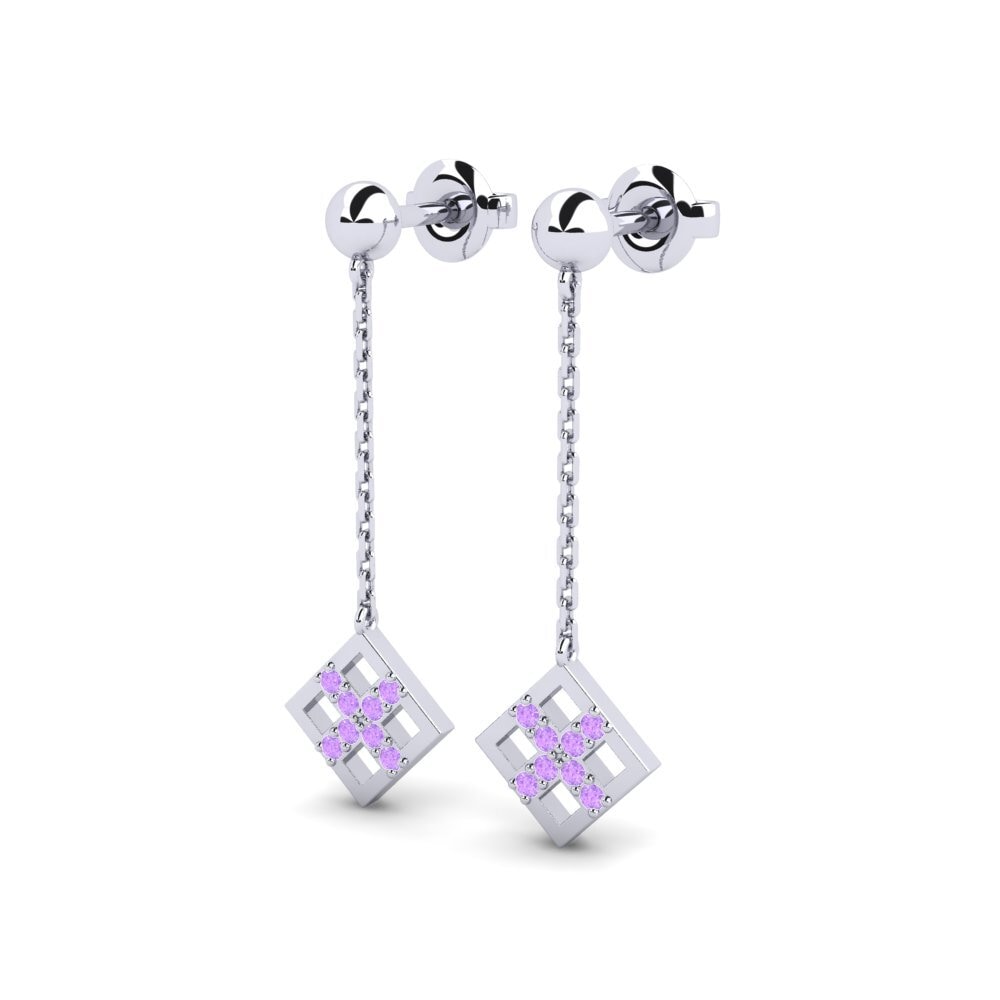 Weißgold 750 Amethyst Damen ohrring Yvonne