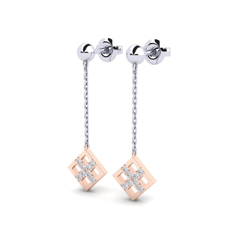 14k White & Rose Gold Women's Earring Yvonne