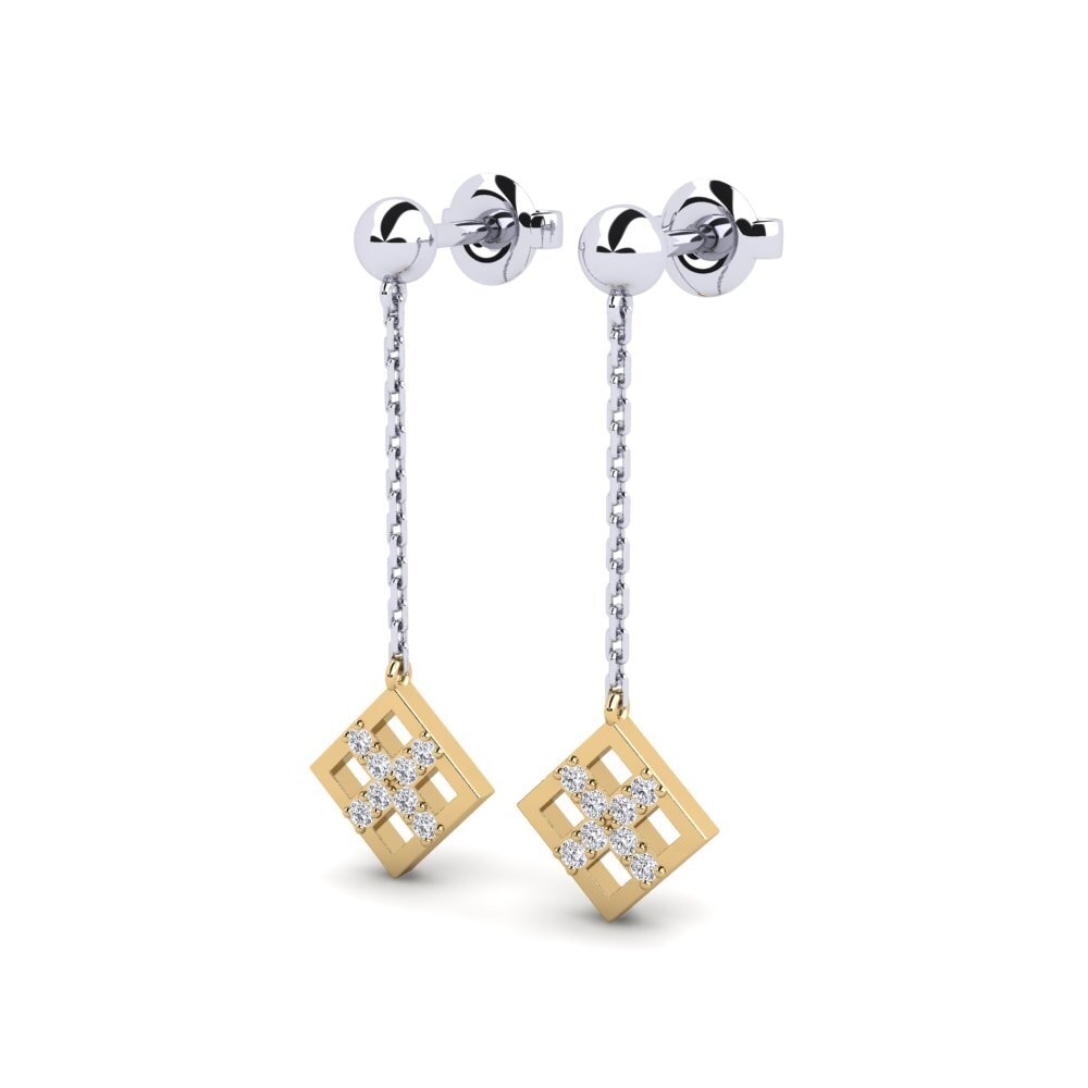 14k White & Yellow Gold Women's Earring Yvonne