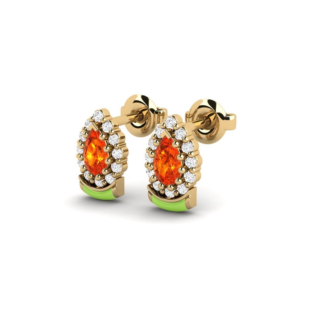 Orange Sapphire Women's Earring Zabavno