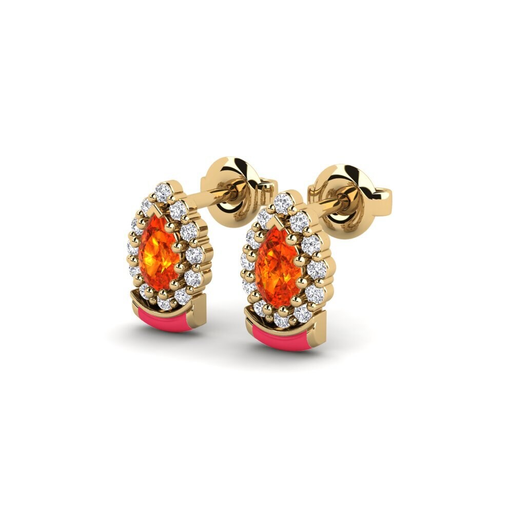 Orange Sapphire Women's Earring Zabavno